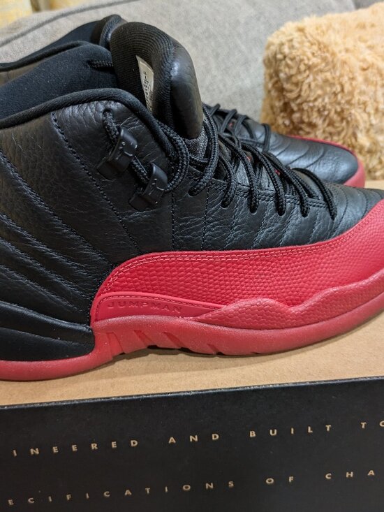 Nike Air Jordan 12 Retro Black/Red Sneakers Size 8 Excellent Condition With Box main image 5